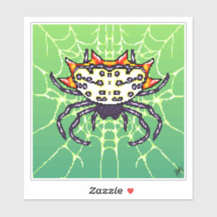 Pixel krab spin art sticker