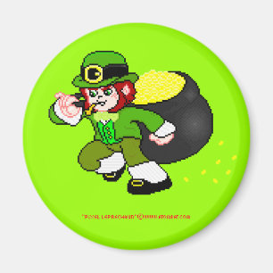 Pixel Leprechaun Magnet 3 Magneet