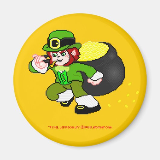 Pixel Leprechaun Magnet 4 Magneet (Voorkant)