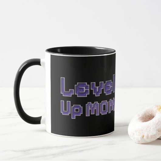 Pixel Level Up Mom Gamer Two-Tone Mug  Mok (Met donut)