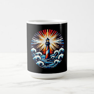 Pixel Lighthouse - Ocean Waves & Coastal Beacon Koffiemok