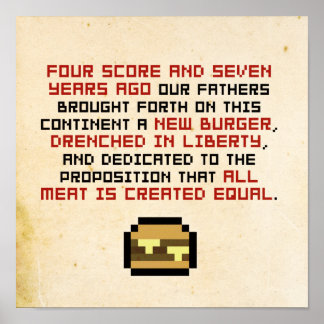 Pixel Lincoln Gettysburger Adres Poster