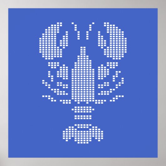 Pixel Lobster Emblem Mosaic Poster (Voorkant)