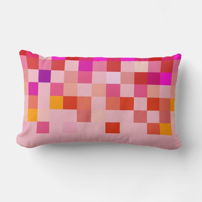 Pixel moderne roze patroon kussen (Voorkant)