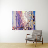 Pixel Mt Fuji van het meer van Yamanaka in het Pos Wandkleed (In Situ (horizontaal))