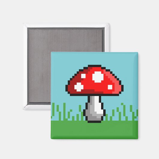 Pixel Mushroom Magnet (Recto/Verso)