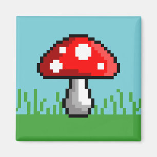 Pixel Mushroom Meadow Magnet Magneet