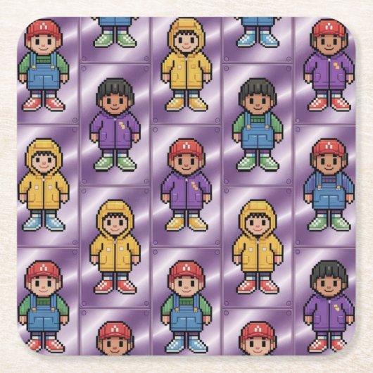 Pixel Pals Kinder Onderzetter Set (Voorkant)