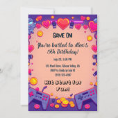 Pixel Party Anniversaire Invitation Retro Gamer Th (Devant)