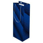 Pixel Pattern 08.B.w Blue BG Wijn Cadeautas (Voorkant Gekanteld)