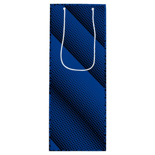 Pixel Pattern 08.B.w Blue BG Wijn Cadeautas (Voorkant)