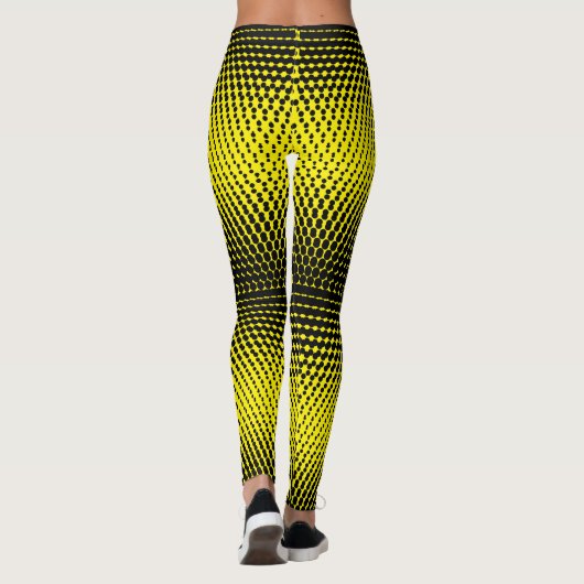 Pixel Pattern 09.B.w. BYellow BG Leggings (Achterkant)