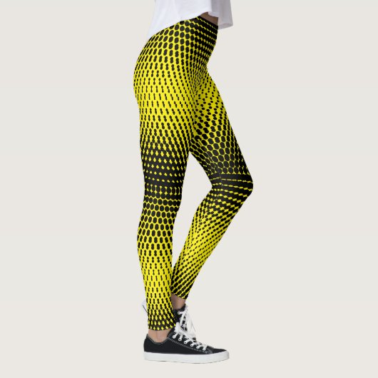 Pixel Pattern 09.B.w. BYellow BG Leggings (Rechts)