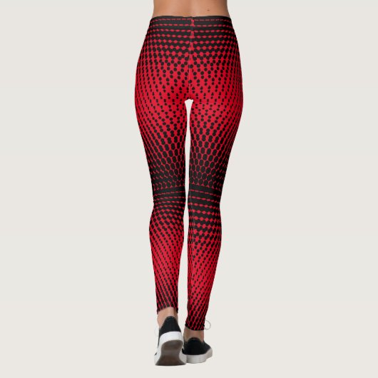 Pixel Pattern 09.B.w. Rood BG Leggings (Achterkant)