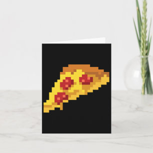 Pixel Pizza 80s Videospel Retro 8-bit Halloween C Kaart