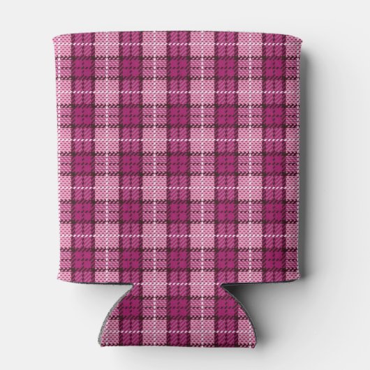 Pixel Plaid_Magenta-Black Blikjeskoeler (Achterkant)