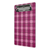 Pixel Plaid_Magenta-Black Mini Klembord (Angled2)
