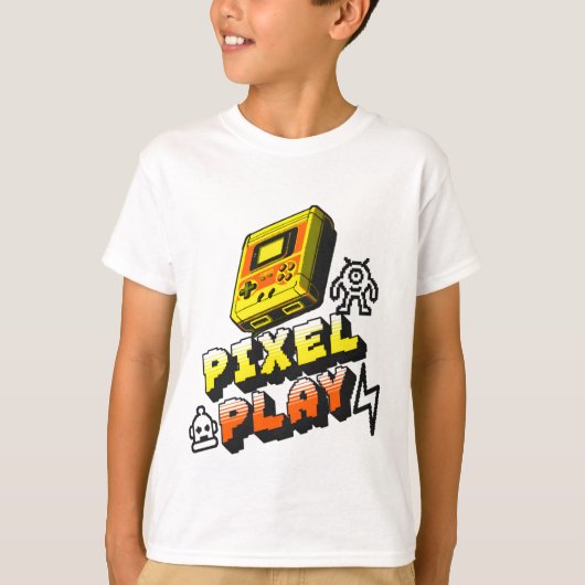 Pixel Play: Grappig Retro Game Graphic T-shirt (Voorkant)