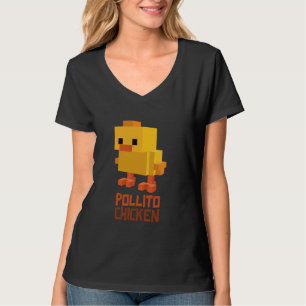 Pixel Pollito Chicken Grappige Retro Video Game St T-shirt