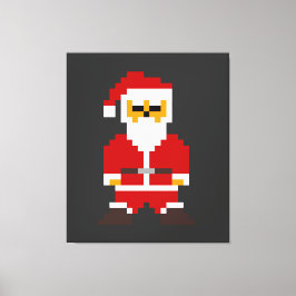 Pixel Pose Kerstman Canvas Afdruk