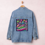 Pixel Power Retro Gaming – 8-bits karakter Denim Jacket (Hangar)