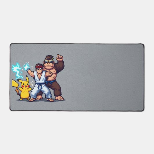Pixel Power Trio Desk Mat - Gaming Legends (Voorkant)