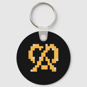 Pixel Pretzel 80s Videospel Eenvoudige Halloween G Sleutelhanger