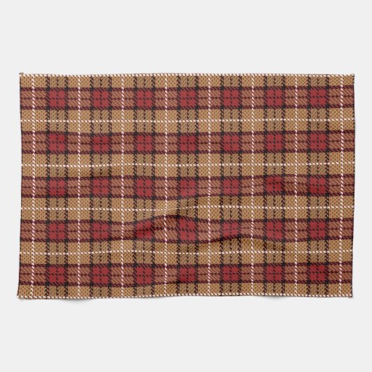 Pixel Pset in Red en Gold Theedoek (Horizontaal)