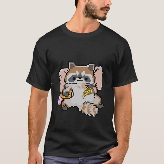 Pixel Raccoon T-shirt (Voorkant)