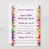 Pixel Rainbow Square Pattern Birthday Kaart (Achterkant)