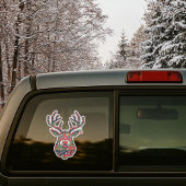 Pixel Reindeer Retro Ugly Sweater Sticker