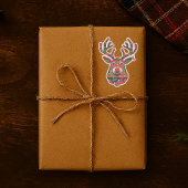 Pixel Reindeer Retro Ugly Sweater Sticker