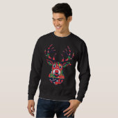 Pixel Reindeer Ugly Sweater Christmas Sweatshirt (Devant entier)