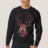 Pixel Reindeer Ugly Sweater Christmas Sweatshirt (Devant)