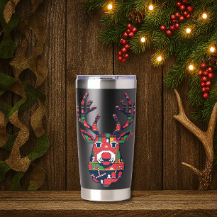 Pixel Rendier Lelijke Trui Kerst Tumbler Geïsoleerde Drinkbeker