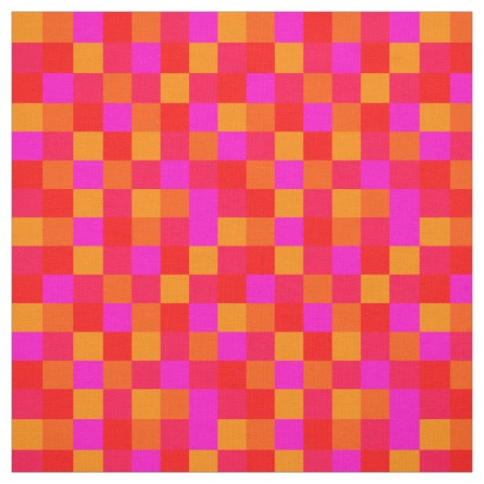 Pixel Rot Orange Pink Farben Pattern Stof (Swatch)
