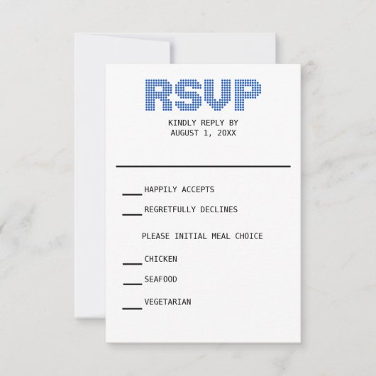 Pixel RSVP Wedding Carte RSVP (Devant)