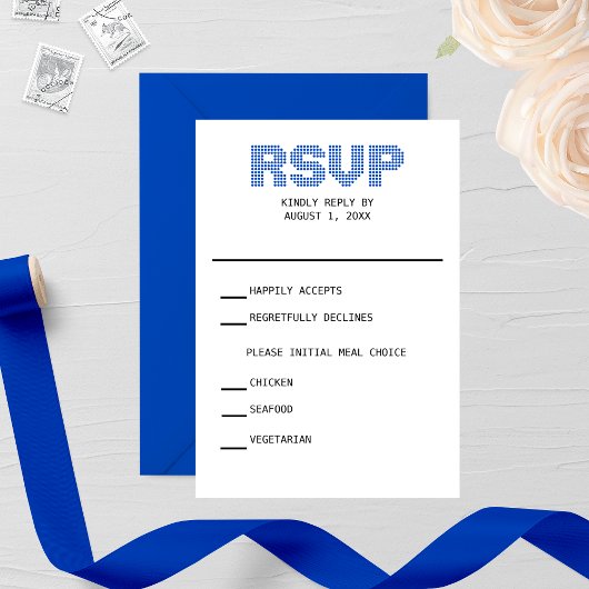 Pixel RSVP Wedding RSVP Kaart