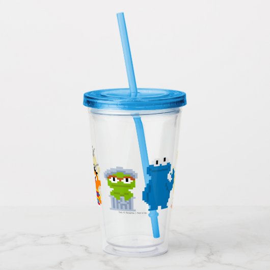 Pixel Sesame Street Characters Acryl Drinkbeker (Links)