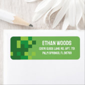 Pixel spel op retouradres etiket (Insitu)