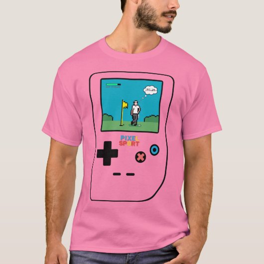 Pixel Sport Golf Retro Gaming T-Shirt  (Voorkant)