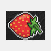 Pixel Strawberry 80s Videospel Halloween  Fleece Deken (Voorkant (Horizontaal))