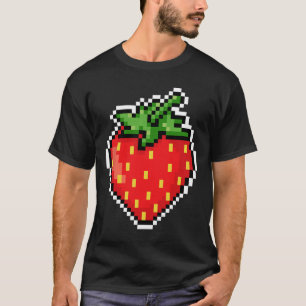 Pixel Strawberry 80s Videospel Halloween  T-shirt