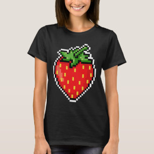 Pixel Strawberry 80s Videospel Halloween  T-shirt