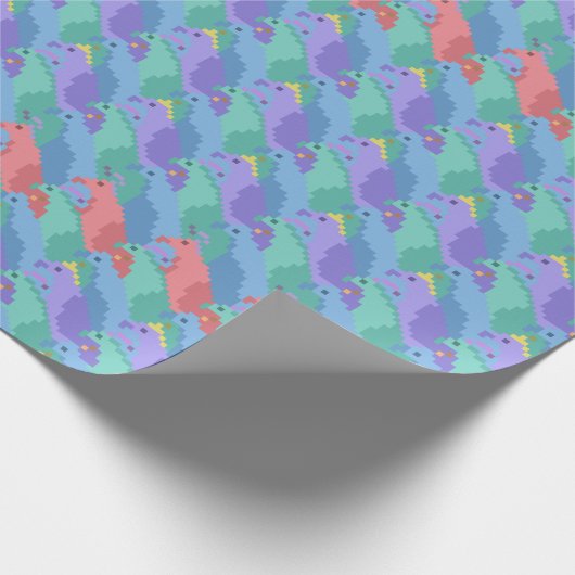 Pixel Stylized Birds Pattern Cadeaupapier (Hoek)
