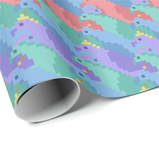 Pixel Stylized Birds Pattern Cadeaupapier (Rol Hoek)