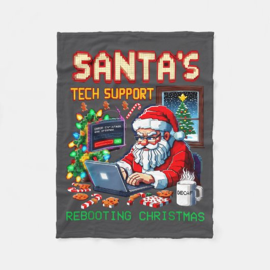 Pixel Support Rebooting Santa's Tech Fleece Deken (Voorkant)