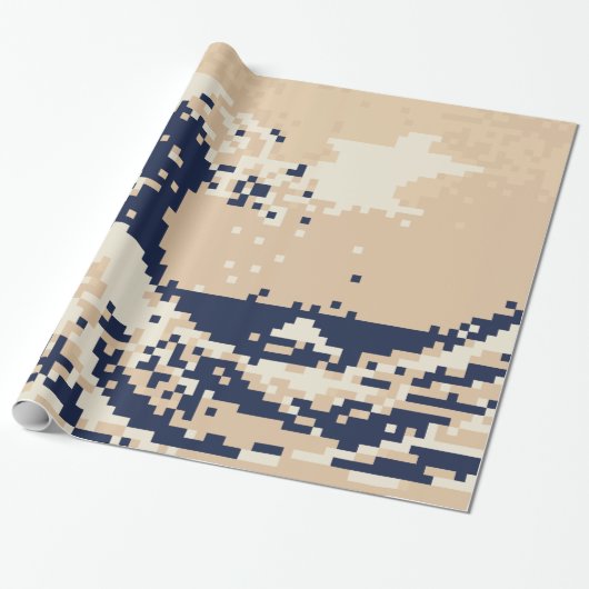 Pixel Tsunami 8 Bit Pixel Art Cadeaupapier (Uitgerold)