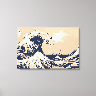 Pixel Tsunami 8 Bit Pixel Art Canvas Afdruk