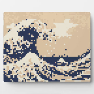 Pixel Tsunami 8 Bit Pixel Art Fotoplaat